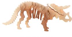 Johntoy Дървен 3d пъзел "Динозаври" - Трицератопс (26096-4) - bright-toys