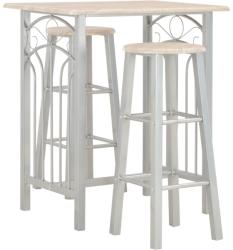 vidaXL Set mobilier de bar, 3 piese, lemn și oțel (284398)