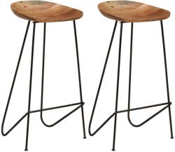 vidaXL Scaune de bar, 2 buc. , lemn masiv de acacia (247934)
