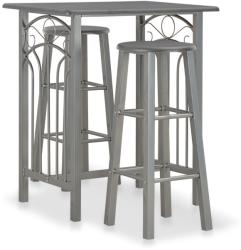 vidaXL Set mobilier de bar, 3 piese, antracit, lemn și oțel (284397)