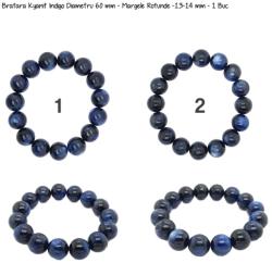  Bratara Kyanit Indigo Diametru 60 mm - Margele Rotunde -13-14 mm - 1 Buc
