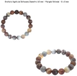  Bratara Agata de Botswana Diametru 60 mm - Margele Rotunde -8 x 8 mm