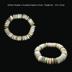  Bratara Morganit cu Acvamar Diametru 60 mm - Margele Disc - 2-6 x 12 mm