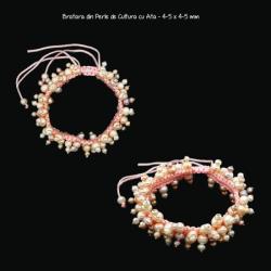  Bratara din Perle de Cultura cu Ata - 4-5 x 4-5 mm
