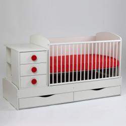 Bebe Design Patut copii transformabil Silence Alb-Rosu Bebe Design - caruciorcopii - 1 640,00 RON