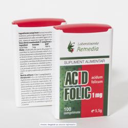 Laboratoarele Remedia Acid Folic 100 comprimate Laboratoarele Remedia - nutriplantmed