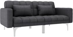 vidaXL Canapea extensibilă, gri închis, material textil (247214) Canapea