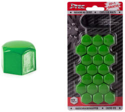  Amio díszkupak kerékanyára 20+1 darabos készlet 17 mm zöld szín (G21303)