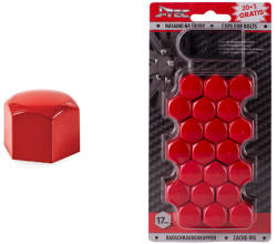 Amio díszkupak kerékanyára 20+1 darabos készlet 17 mm piros szín (G21302)