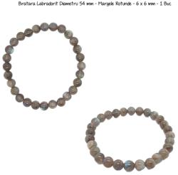  Bratara Labradorit Diametru 54 mm - Margele Rotunde - 6 x 6 mm - 1 Buc