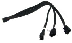 Phobya Cablu Splitter Phobya de la 4-pini PWM la 3x4-pini PWM - 30cm - sleeving culoare neagra, 81098
