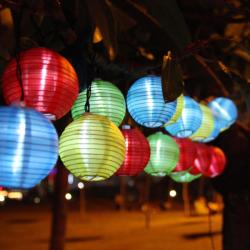 Lumineo Napelemes lampionfüzér 4, 5m színes, 10 hideg fehér LED (40101048)