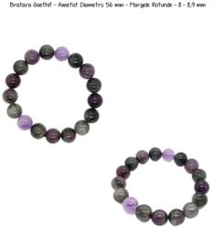  Bratara Goethit - Ametist Diametru 56 mm - Margele Rotunde - 8 - 8, 9 mm