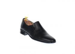 NIC-MAR Pantofi barbati eleganti din piele naturala, Negru cu elastic, NIC142NEL