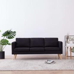 vidaXL Canapea cu 3 locuri, negru, material textil (281360) Canapea