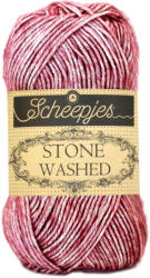Scheepjes Stone Washed 808 Corundum Ruby - lilás-vörös pamut fonal