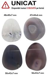  Cabochon din Agata Dungata de Forma Picatura - 47-56 x 40-44 x 6-7 mm