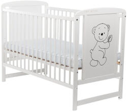 BabyNeeds Patut din lemn Timmi 120x60 cm Alb - BabyNeeds (BOTIM01AL)