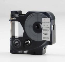 Compatibil Banda compatibila Dymo 18444, 12mm x 5, 5m text negru / fundal alb, vinil (18444)