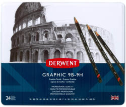  Set creion grafit DERWENT Graphic 9B-9H, 24 buc/set
