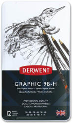  Set creion grafit DERWENT Graphic Soft 9B-H, 12 buc/set