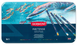  Creioane colorate acuarela DERWENT Inktense, 36 culori/cutie
