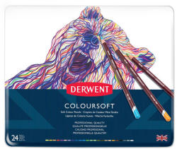 Derwent Creioane colorate DERWENT Coloursoft, 24 culori/cutie
