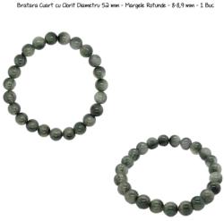 Bratara Cuart cu Clorit Margele Rotunde - 8-8, 9 mm - Diametru 52 mm - 1 Buc