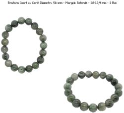  Bratara Cuart cu Clorit Diametru 56 mm - Margele Rotunde - 10-10, 9 mm - 1 Buc