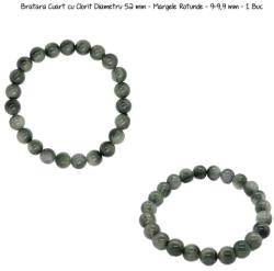  Bratara Cuart cu Clorit Diametru 52 mm - Margele Rotunde - 9-9, 9 mm - 1 Buc
