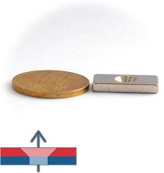 Magneo Smart Magnet neodim bloc 20 x 10 x 3 mm cu gaură îngropată D3, 5 / D6, 94 mm