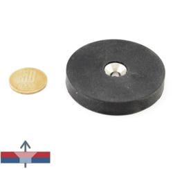 Magneo Smart Magnet neodim disc 60 x 10 mm cauciucat cu gaură îngropată D6 / D12 mm