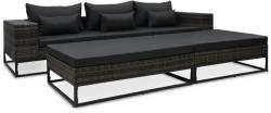 vidaXL Set canapele de grădină cu perne, 5 piese, gri, poliratan (49531)