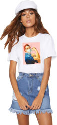 THEICONIC Tricou dama alb - Girl Power in Pandemie