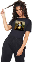 THEICONIC Tricou dama negru - Mona Lisa in Pandemie