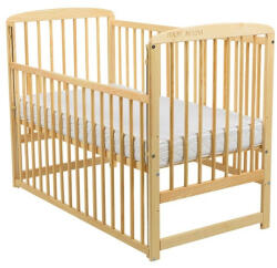 BabyNeeds Patut din lemn Ola 120x60 cm cu laterala culisanta Natur BabyNeeds (BOOLA03NT)