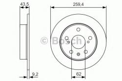 Bosch Disc frana SUZUKI SX4 S-Cross (2013 - 2016) BOSCH 0 986 479 C44