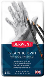  Set creion grafit DERWENT Graphic Hard B-9H, 12 buc/set