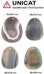  Pandantiv Agata Dungata Colorat Picatura cu Gaura - 48-55 x 37-45 x 6-9 mm