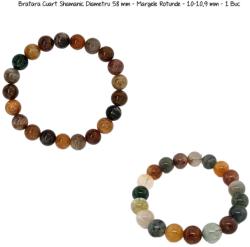  Bratara Cuart Shamanic Diametru 58 mm - Margele Rotunde - 10-10, 9 mm - 1 Buc