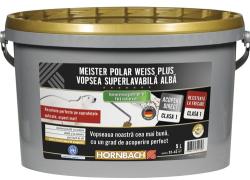 Hornbach Vopsea lavabilă Meister Polar Weiss Plus fără conservanți 5 l