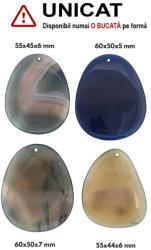  Pandantiv Agata Colorat Picatura cu Gaura - 55-60 x 44-50 x 5-7 mm
