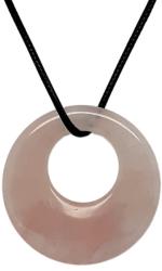  Pandantiv Cuart Roz forma mar 26x19x19 mm - Tonuri pastel naturale pentru accesoriu simbolic de purtare zilnica - 1 Buc