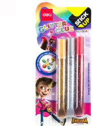 Deli Lipici cu sclipici DELI Glitter Classic, 3 culori/set