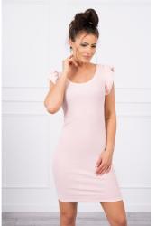 Mondo Italia, s. r. o Női ruha fodorokkal a hüvelyen MI9098 por rózsaszín (MI9098)
