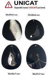  Pandantiv Agata Sardonix Druzy Picatura cu Gaura - 55-58 x 45-49 x 6-8 mm