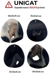  Pandantiv Agata Sardonix Druzy Picatura cu Gaura - 55-59 x 51-55 x 8-10 mm
