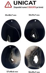  Pandantiv Agata Sardonix Druzy Picatura cu Gaura - 55-57 x 48-51 x 6-7 mm