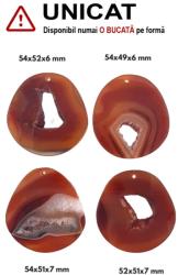  Pandantiv Carneol Druzy Picatura cu Gaura - 52-54 x 49-52 x 6-7 mm