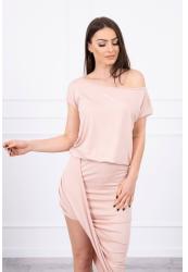 Mondo Italia, s. r. o Női aszimmetrikus ruha MI61524 világos por rózsaszín (MI61524)